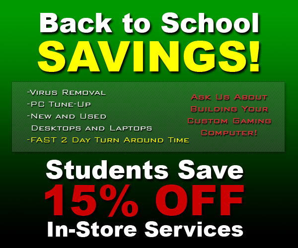 Virus Removal, Computer Repair, and Back to School Computer Savings in Lincoln, NE